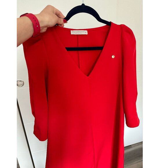 Red V-Neck Dress by RINASCIMENTO - New Without Tags - Picture 1 of 7